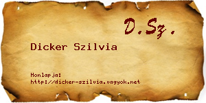 Dicker Szilvia névjegykártya